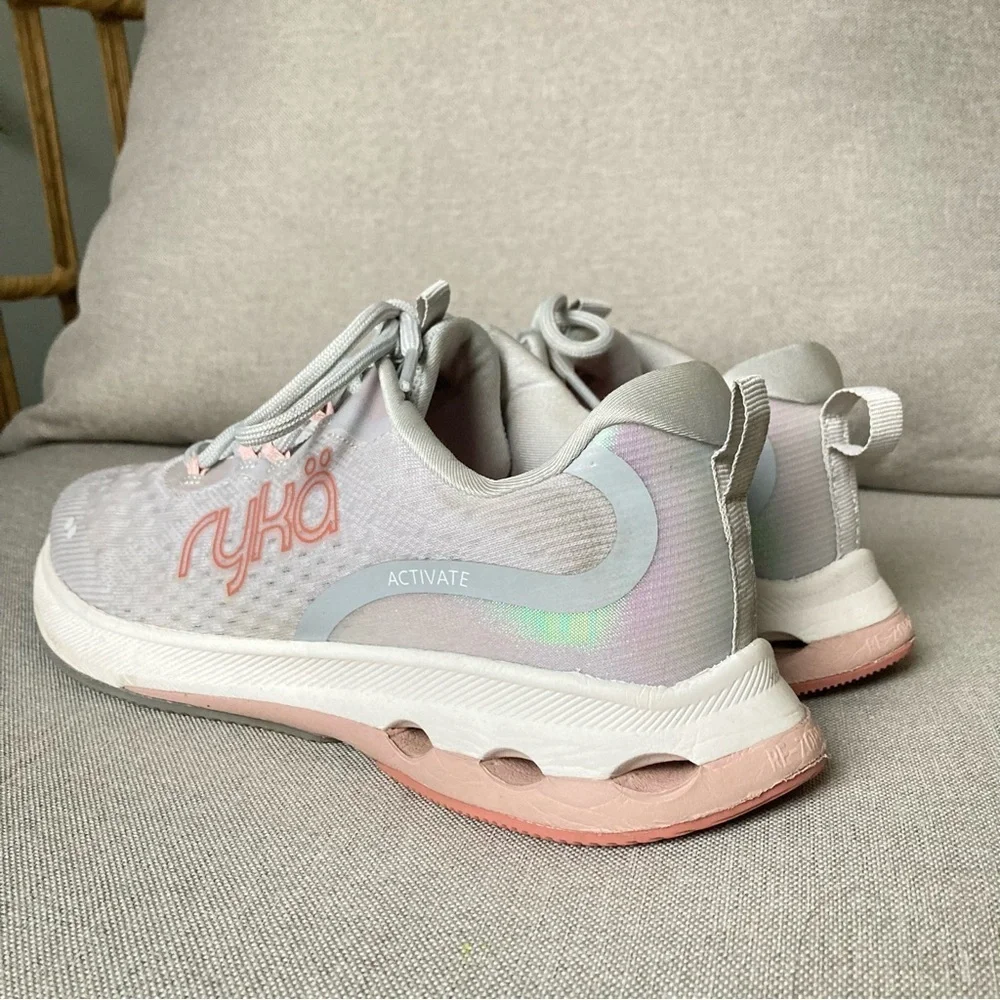 Ryka Activate Athletic Shoes White Pink 6.5